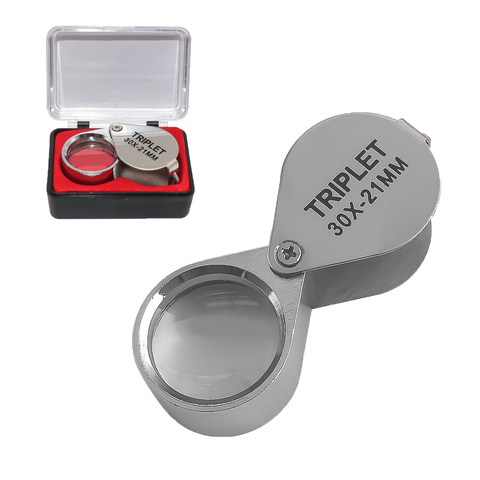 Folding Jewllery Loupe Portable Magnifying Glass Pocket Size Lovely Jewllery Magnifier Glasses 10X 20X 30X Magnification Metal ► Photo 1/6