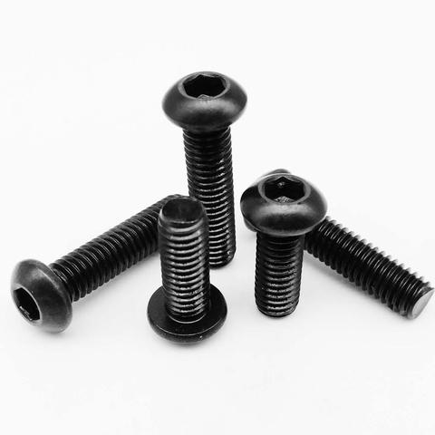 2/50pcs ISO7380 M2 M2.5 M3 M4 M5 M6 M8 Black 304 A2 Stainless Steel Hexagon Hex Socket Button Allen Head Screw Bolt High Quality ► Photo 1/6