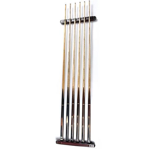 1 Set Billiard Pool Wood Rack Holder Wall Mounted Hanging Professional 6 Cue Sticks Snooker Accessories Billiard Cue Rack ► Photo 1/6