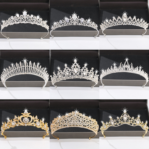 Silver Color Crown and Tiara Hair Accessories For Women Wedding Accessories Crown For Bridal Crystal Rhinestone Diadema Tiara ► Photo 1/6