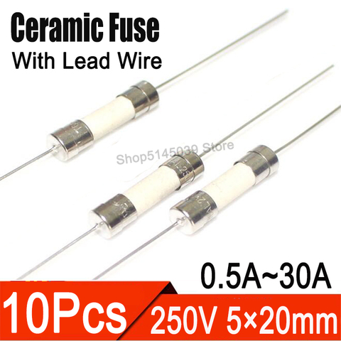 10Pcs Ceramic fuses Kit assortment 5*20mm 250V 0.5A 1A 2A 2.5A 3.15A 4A 5A 6.3A 8A 10A 15A 20A 25A 30A Fuse tube Ceramic ► Photo 1/3