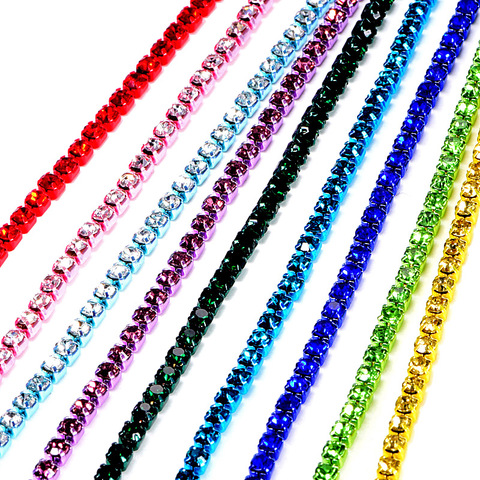 10 yard Glass Strass Rhinestone Cup Chain Sew-On Diamond Glue-On Close Chains стразы Glitter Trim Cup Chain sew on Garment B3885 ► Photo 1/3