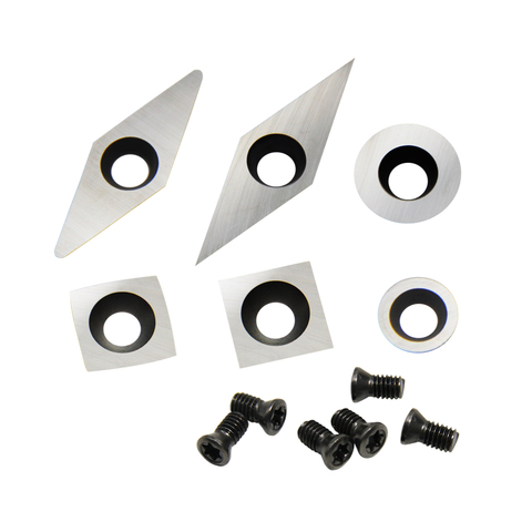 Tungsten Carbide Inserts Cutters Knives Blades Round Square Diamond Replacement for Woodworking Lathe Wood Turning Tools ► Photo 1/6