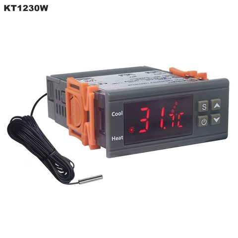 KT1230W 90-250V 30A C/F Digital Thermostat Temperature Controller Regulator -50~110C with NTC Sensor Relay Output ► Photo 1/6