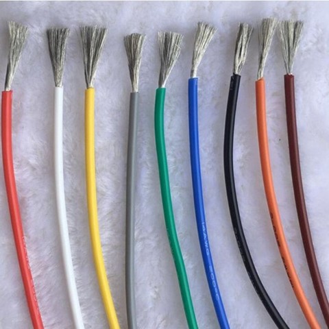 extra-flexible Silicone Power Cable 18 17 16 15 14 13 12 11 10 8 7 6 2AWG UL multicolor high temperature tinned copper Soft wire ► Photo 1/1