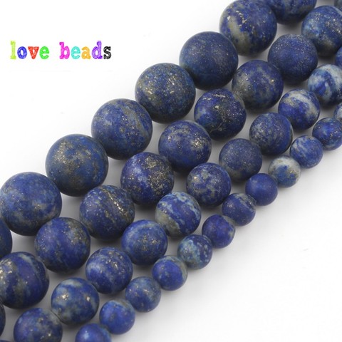 AAA Natural Lapis Lazuli Stone Beads Dull Polish Matte Stone Round Bead for jewelry Making DIY Bracelet Necklace 15''Strand ► Photo 1/6