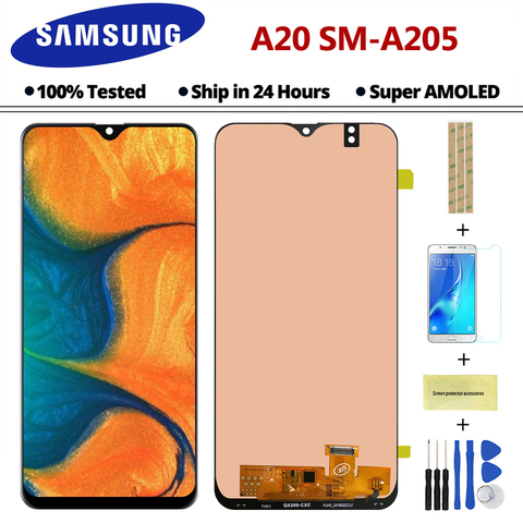 Original For Samsung Galaxy A20 A205G/DS A205F/DS A205GN/DS lcd Display Touch Screen Digitizer Assembly For Samsung A20 lcd ► Photo 1/6