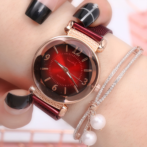 Women watch Fashion wild New watch Milan Magnet Buckle Luxury Fashion Ladies Geometric Roman Numeral Quartz movement Watch ► Photo 1/6