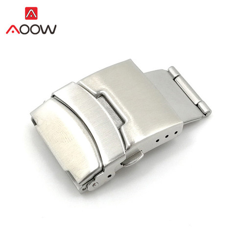 2pcs Stainless Steel Watchband Clasp Folding Buckle 16mm 18mm 20mm 22mm 24mm Double Press Silver Watch Repair Accessories ► Photo 1/6