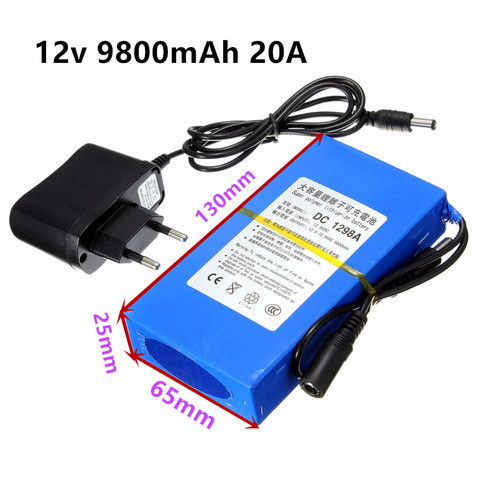 new DC 12v 3000-20000 mah lithium ion rechargeable battery, high capacity ac power charger with 4 kinds of traffic development ► Photo 1/5