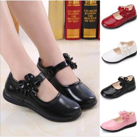 Buy Online Girls Leather Shoes Spring Princess Flats Dance Party Wedding Shoes School Shoes Kids Summer Student Sandals Korean Fashion Alitools