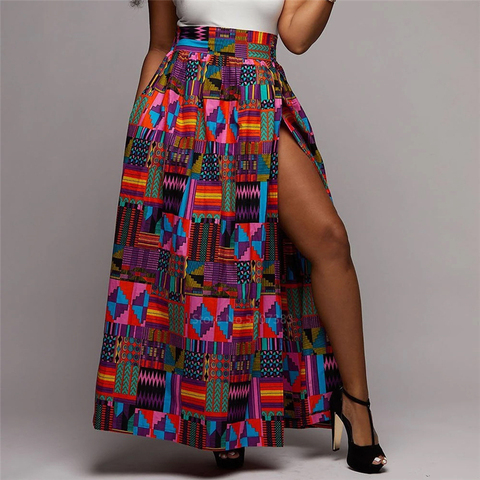African Women Clothes Ankara Skirt Printed 2022 Fashion High Split Skirt Wax African Traditional Clothes Party Dashiki Dress ► Photo 1/6