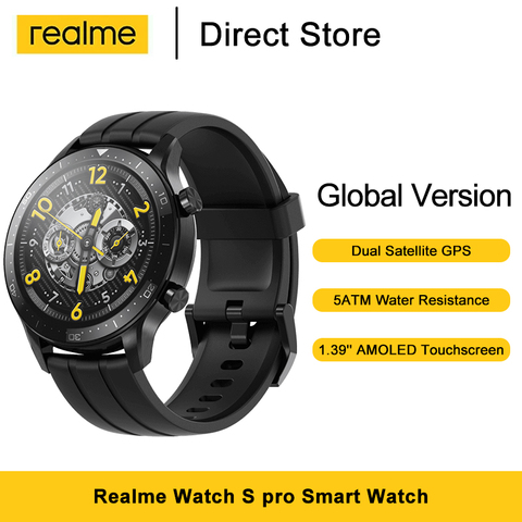 Global Version Realme Watch S Pro SmartWatch 1.39inch Blood Oxygen Heart Rate Monitor 5ATM Water Resistant 420mAh Smart Watch ► Photo 1/6