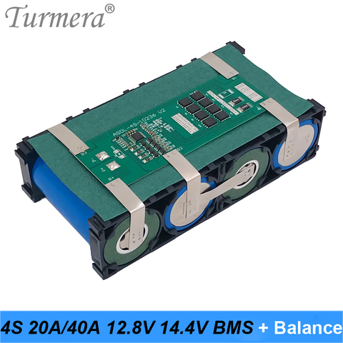 Turmera 4S 40A 20A 12.8V 14.4V 32650 32700 Lifepo4 Battery BMS for Solar Panel and Electric Boat Uninterrupted Power Supply 12V ► Photo 1/6