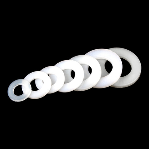 100Pcs M2 M2.5 M3 M4 M5 M6 M8 White Plastic Nylon Washer Plated Flat Spacer Seals Washer Gasket Ring ► Photo 1/3