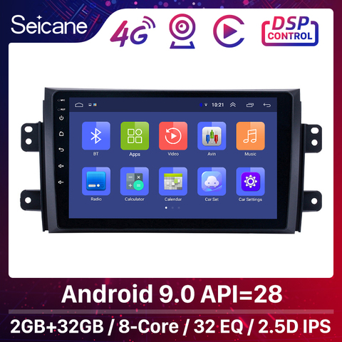 Seicane Car Radio For 2006-2012 Suzuki SX4 Android 9.0 9 Inch 2Din HD Touchscreen GPS Multimedia Player Support Bluetooth WIFI ► Photo 1/6