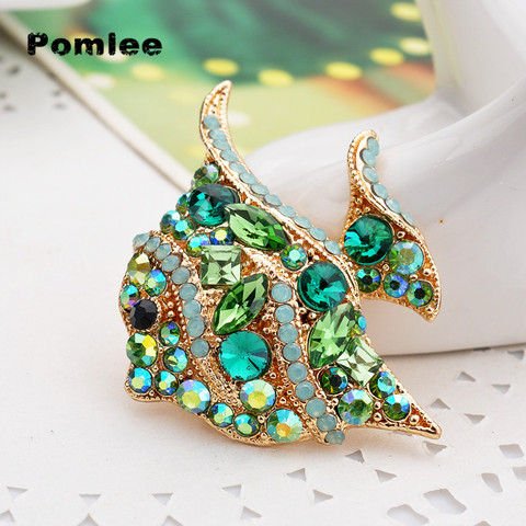 Pomlee Rhinestone Tropical Fish Brooches for Women Large Cute Animal Brooch Party Coat Jewelry Fashion Accessories ► Photo 1/6