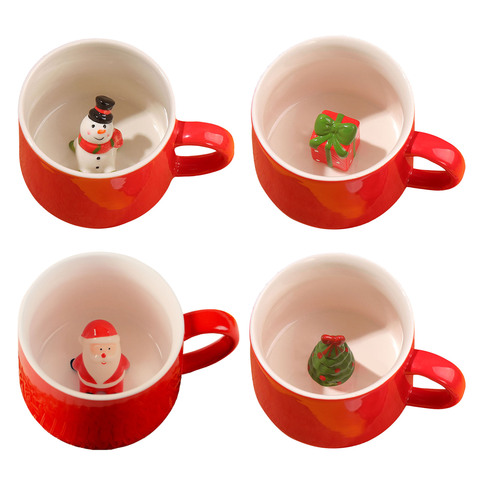 3D 350ml Christmas Ceramic Cup Funny Cute Coffee Mug Perfect Gifts Coffee Cup Water Bottle With Handle New Year Gifts ► Photo 1/1