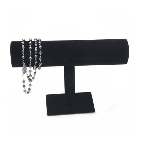 Black Velvet Bracelet Chain Watch T-Bar Rack Jewelry Hard Display Stand Holder Jewelry Organizer Hard Display Stand ► Photo 1/6