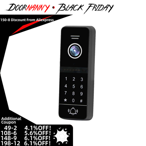 Doornanny 4 Wires Intercom Doorbell For Video Intercom Villa Password Unlock Swiping 4Pin Call Panel AHD 960P 720P 84207 EPC ► Photo 1/6