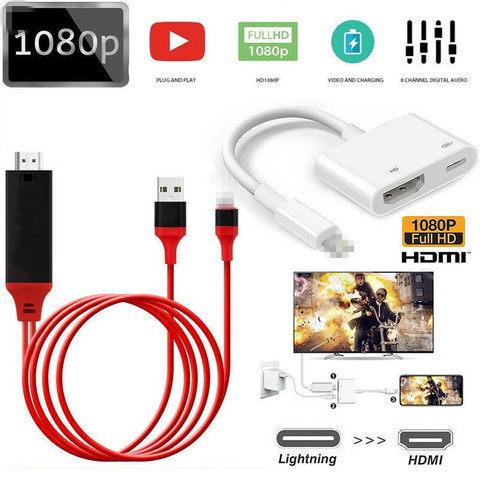 1080P HDMI Cable For iPhone Male To HDMI Female Cable HD AV Adapter Cable Support for IPad Ipod IPhone IOS ► Photo 1/6