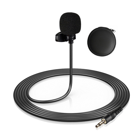 Mini Clip-on Lapel Lavalier Condenser Microphone with 4-Pin 3.5mm Plug 3 Meters Cable for Live Stream/Recording/Interview ► Photo 1/6