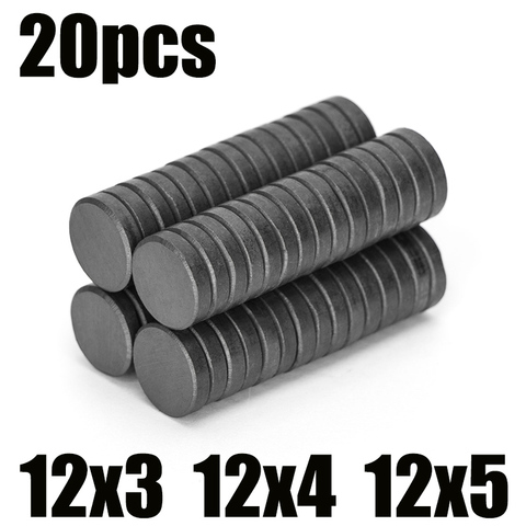 5 10 20pcs/Lot 12x3mm 12x4mm 12x5mm Black Small Round Magnet Fridge Ferrite Magnet  Round Speaker Magnet Permanent Magnet ► Photo 1/6