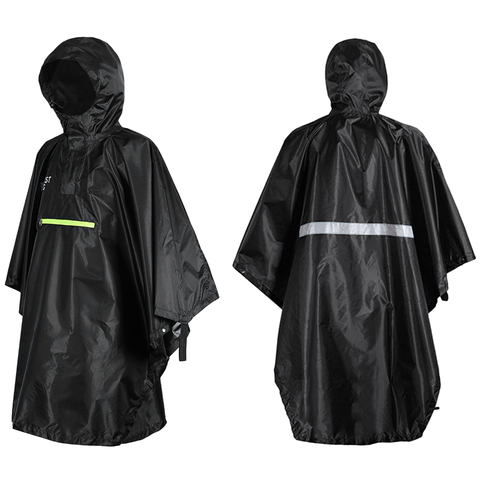 Rain Cape Men Women Raincoat Bicycle Raincoat Rain Coat Rainwear with Reflector Rainproof Poncho with Reflective Strip ► Photo 1/6