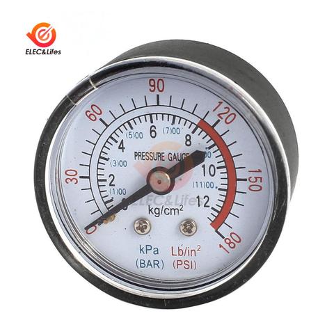 Vacuum Manometer Mini Dial Air Vacuum Compressor Pressure Gauge Meter 0-180 PSI 0~12 Bar Metal Thread diameter 1/4 inch ► Photo 1/5