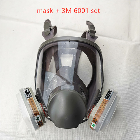 6800 Gas Mask add 3M 6001 Cartridge  7pcs suit Full Face Facepiece Respirator For Painting Spraying ► Photo 1/6