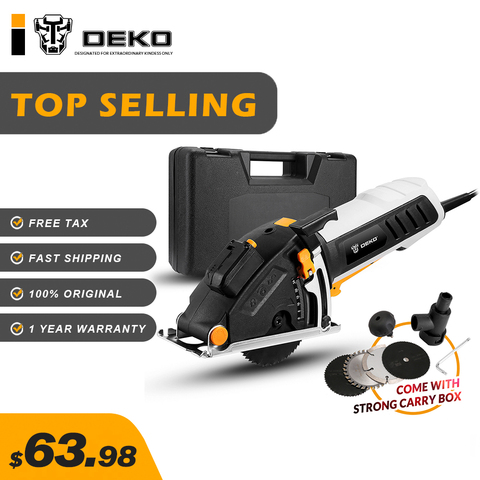 DEKO DKMS85Q1 Mini Circular Saw Power Tools with Laser, 4 Blades, Dust passage, Allen key, Auxiliary handle Precise Cuts ► Photo 1/6