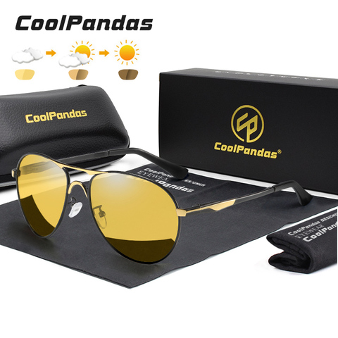 Intelligent Polarized Photochromic Sunglasses Day Night Vision Goggles  Driver Eyeglasses Men Women Yellow Lens Driving Glasses