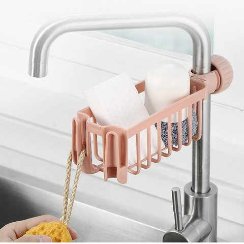 Kitchen Faucet Sink Basket Rack Drain Sponge Holder Shelf Organizer Bathroom Drying Hanging Rack Accessories For Cleaning Cloth ► Photo 1/6