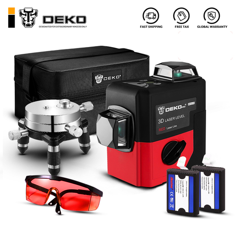 DEKO LL12-HV 12Lines 3D Laser Level Self-Leveling 360 degre Horizontal & Vertical Cross Powerful Outdoor can use Detector ► Photo 1/6