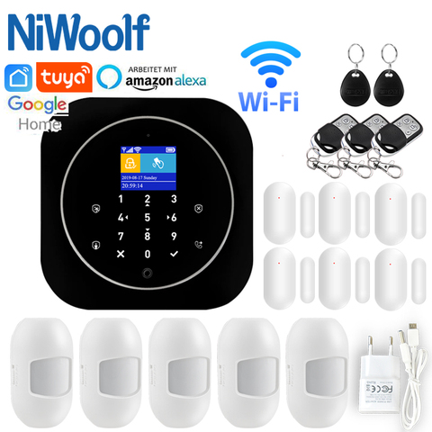 Home Alarm System Wifi GSM Alarm Intercom Remote Control Autodial 433MHz Detectors IOS Android Tuya APP Control Touch Keyboard ► Photo 1/6