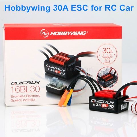 HobbyWing QuicRun 30A Waterproof And Brushless ESC WP-16BL30 For 1/16 RC Car ► Photo 1/6