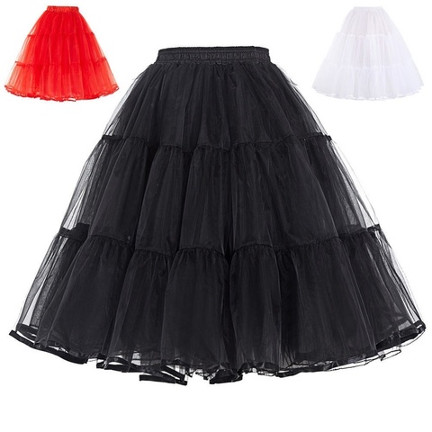 Summer Petticoats Puffy Organza Skirt Retro Vintage Dress Underskirts Women Hoops Plus Size Dance Crinoline Petticoat White ► Photo 1/6