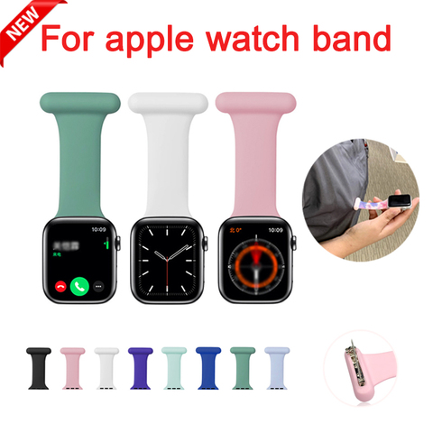 New Nurse Watch Pin Bracelet for Apple Watch Band 38mm 42mm 44mm 40mm Silicone Band for Iwatch Series 3 4 5 6 Se 2 1 Accessories ► Photo 1/6