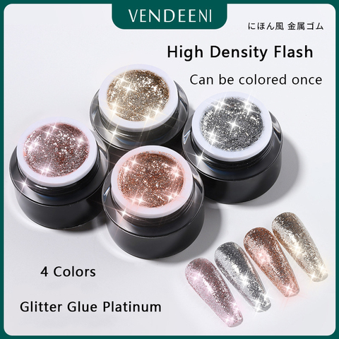 VDN Glitter Platinum Nail Gel Polish UV LED Soak Off Bright Nail Gel Varnish Luxury Starry Color Gel Lacquer 10ml ► Photo 1/6