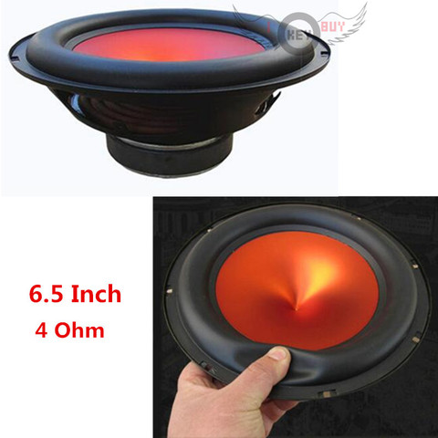 6.5 Inch 4 Ohm 400W V-shaped Red Funnel Cone Thick Rubber Edge Car Audio Modified High Power Subwoofer Auto Home Bass Speaker ► Photo 1/6