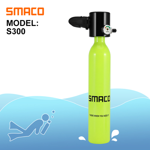 SMACO Mini Scuba Diving Tank Equipment, Dive Cylinder with 8 Minutes Capability, 0.5 Litre Capacity  Refillable Design ► Photo 1/5