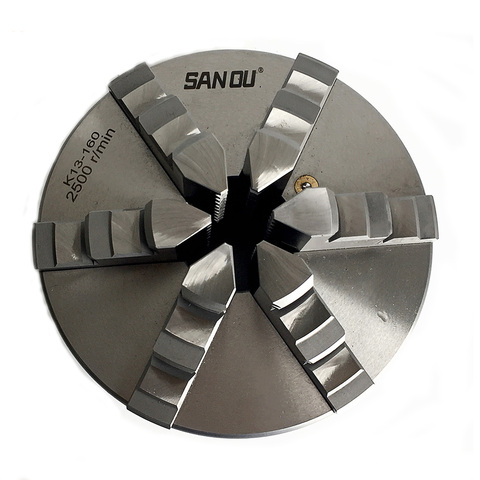 K13-160 six jaw self-centering chuck 160mm lathe part with hardened steel SANOU brand ► Photo 1/6