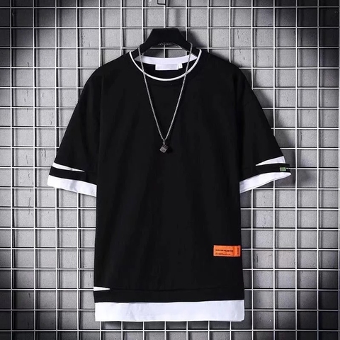 2022 Fashion Men T-shirt Slim Fit Hole T-shirt Men Hip Hop Streetwear O Neck Short Sleeve Fitness T-shirt Tee Shirt Homme ► Photo 1/4