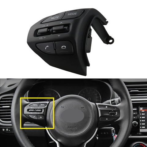 Button On The Steering Wheel For KIA K2 RIO 2017 2022 RIO 4 X LINE Buttons Bluetooth Phone Cruise Control Volume Switch Car ► Photo 1/6