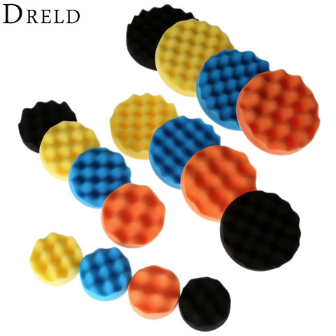 DRELD 4pcs 3/4/5/6 Inch Sponge Buffing Polishing Pad Hand Tool Kit For Car Polisher Buffer Wax Cleaning Tool 80/100/125/150MM ► Photo 1/6