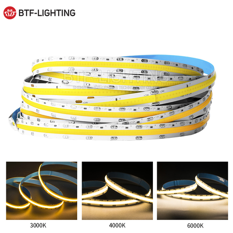 FCOB Flexible COB FOB LED Strip 360/480 LEDs/m DC12V 24V High Density Light Linear Ribbon Warm/Nature/Cool White Dimmable ► Photo 1/6