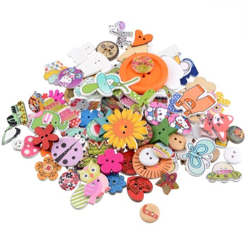 10/50PCs Flower 2Hole Wooden Buttons for Scrapbooking Crafts DIY Baby Children Clothing Sewing Accessories Button Decoration ► Photo 1/4