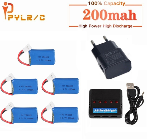 For Syma X4 X11 X13 RC Drones 3.7V 200mah LiPo battery + 5 in1 charger for Syma X4 X11 X13 RC Quadcopter Parts 752025 ► Photo 1/6