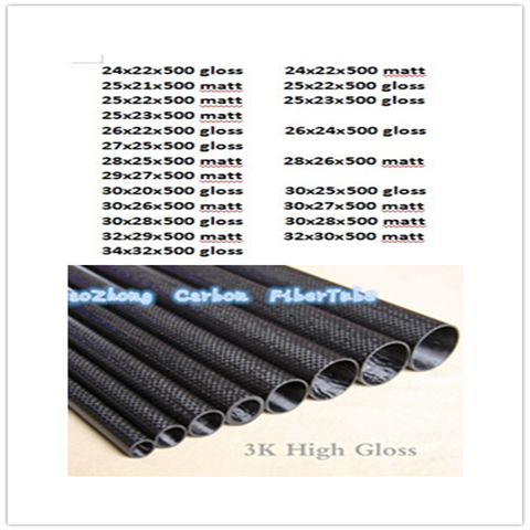500mm 3k Carbon Fiber Tube 24mm 25mm 26mm 27mm 28mm 29mm 30mm 32mm 34mm Roll Wrapped Pipe/Pole  Light Weight, High Strength ► Photo 1/6