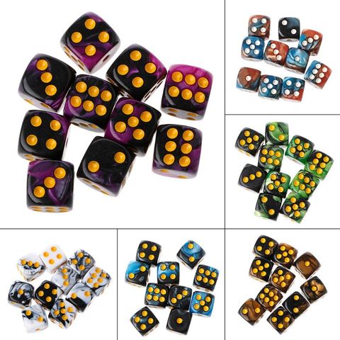 10pcs Six Sided 12mm Transparent Cube Round Corner Portable Table Playing Games  Dice for Board Game ► Photo 1/6